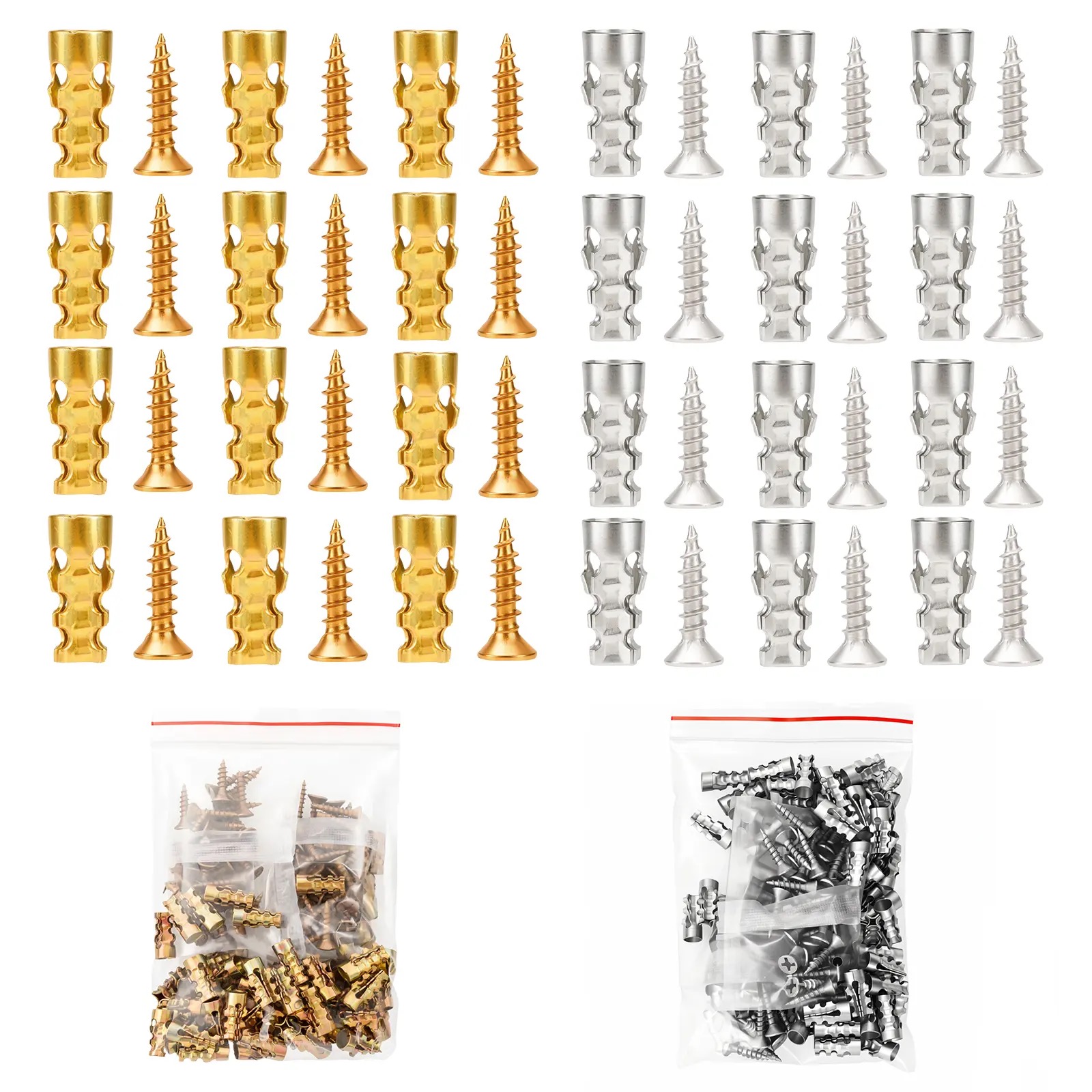 Door Hinge Thread Repair Screws, Short Expansion Wall Plugs